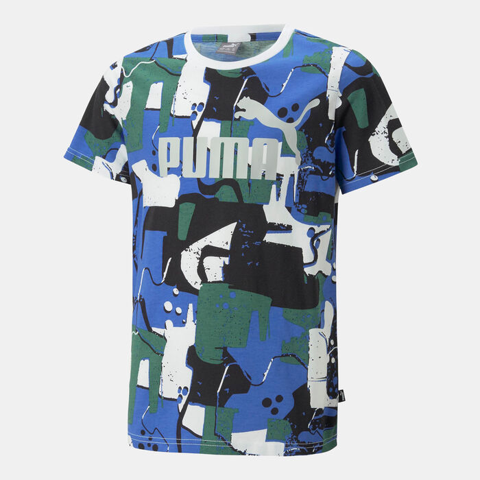 PUMA Kids' Essentials Printed Street Art T-Shirt Blue PUMA Kids' Essentials Printed Street Art T-Shirt Blue image number 0