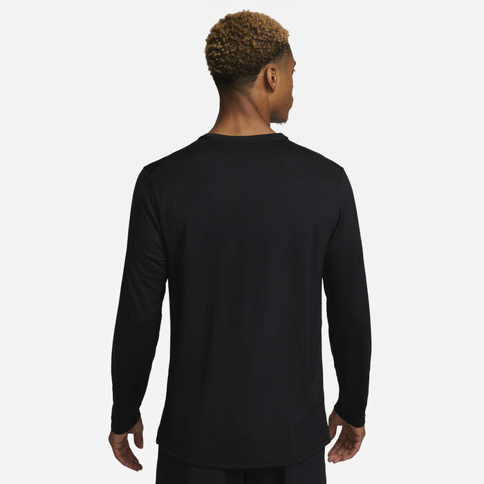 Nike Men's Miler Dri-FIT UV Running Top Black Nike Men's Miler Dri-FIT UV Running Top Black image number 1