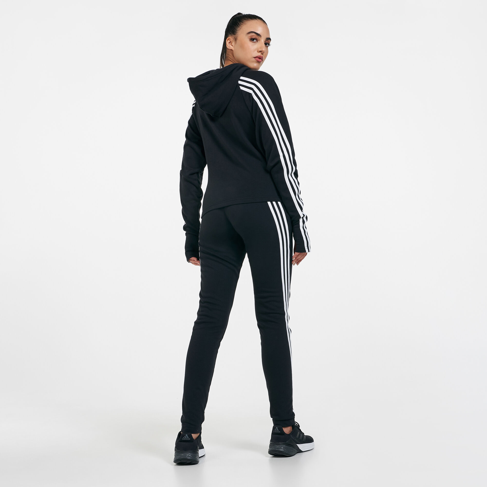 Adidas fleece tracksuit womens hot sale