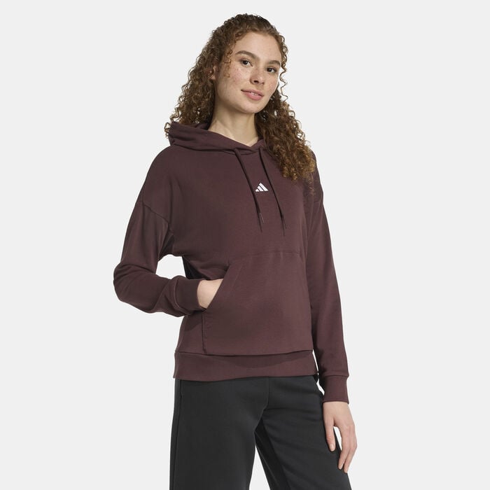adidas Women's Essentials Small Logo Hoodie Brown adidas Women's Essentials Small Logo Hoodie Brown image number 2