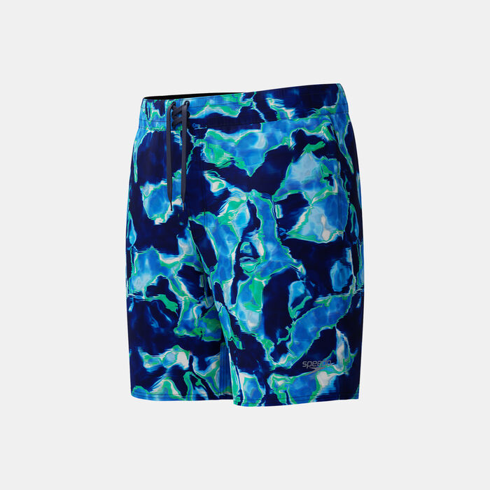 Speedo Men's Lookout Print Board Swimming Shorts Blue image number 3