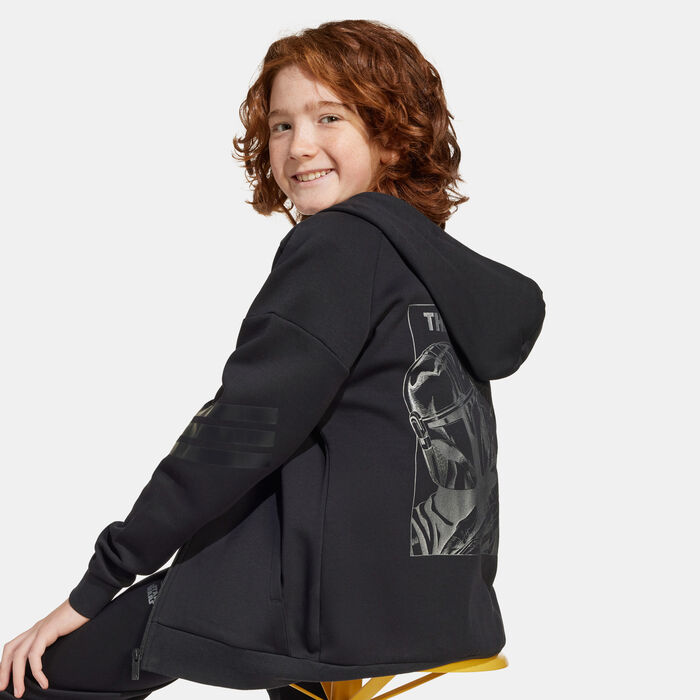 adidas Kids' Star Wars Mandalorian Track Jacket Black adidas Kids' Star Wars Mandalorian Track Jacket Black image number 4