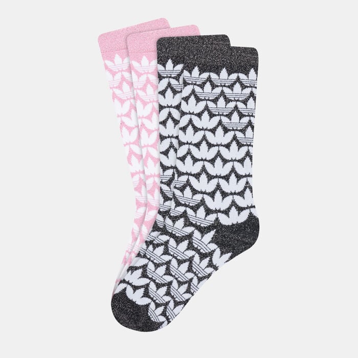 adidas Originals Women's Monogram Full Glitter Crew Socks (2 Pack) Pink adidas Originals Women's Monogram Full Glitter Crew Socks (2 Pack) Pink image number 0