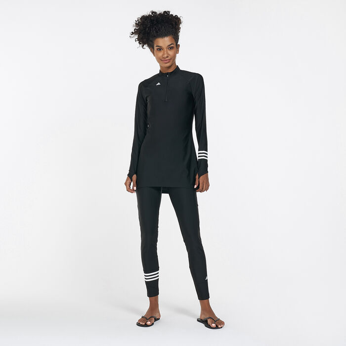 adidas Women's 3-Stripes Swimming Top Black adidas Women's 3-Stripes Swimming Top Black image number 5