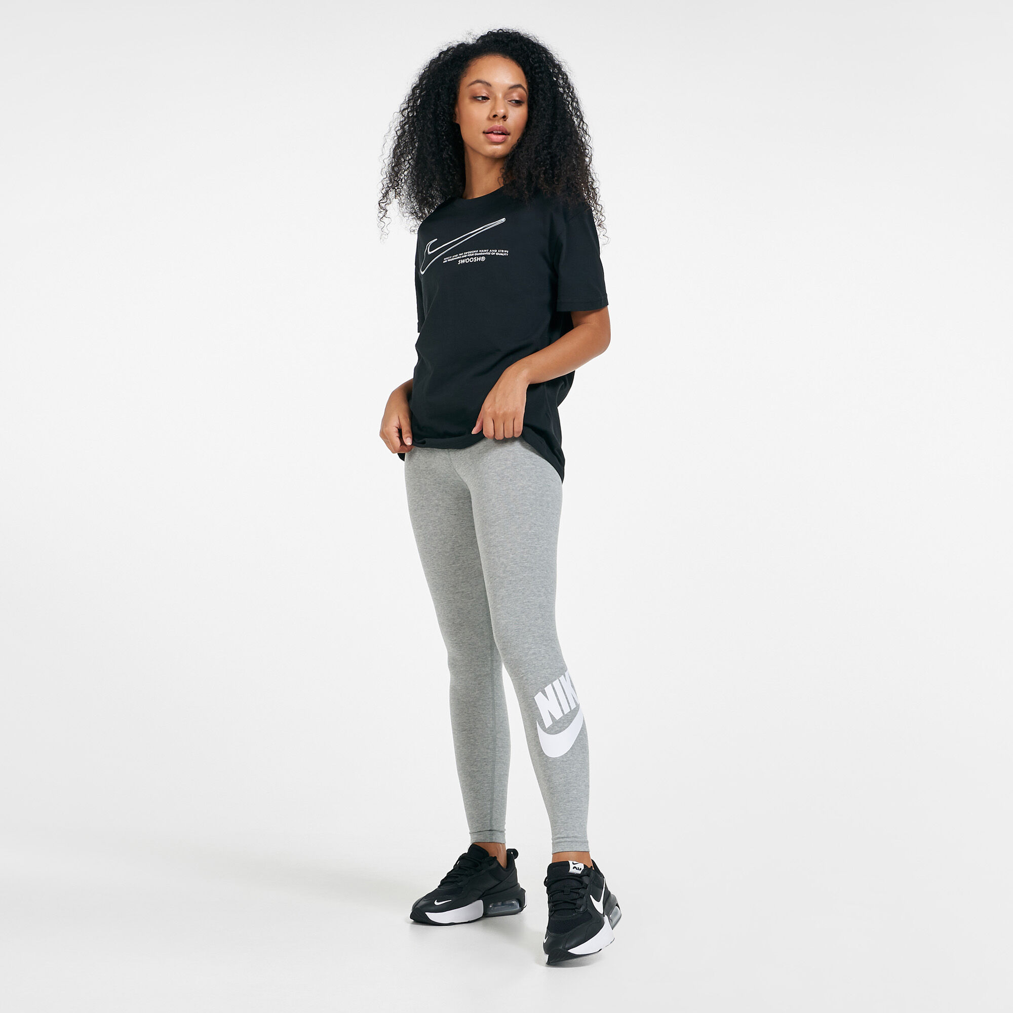Buy Nike Women s Sportswear Essential Futura Leggings Grey in KSA SSS