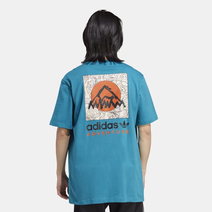 adidas Originals Men's Adventure Mountain Back T-Shirt Blue adidas Originals Men's Adventure Mountain Back T-Shirt Blue image number 1