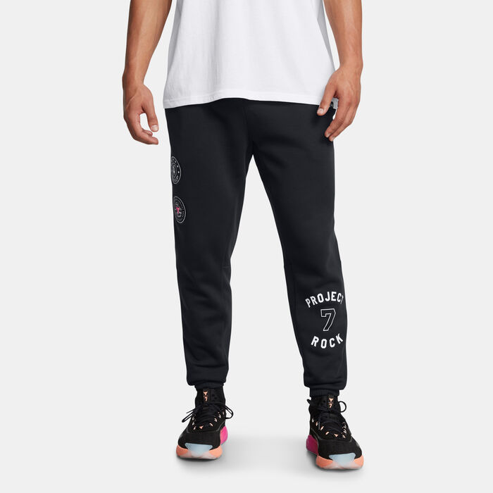 Under Armour Men's Project Rock Icon Fleece Training Pants Black Under Armour Men's Project Rock Icon Fleece Training Pants Black image number 0