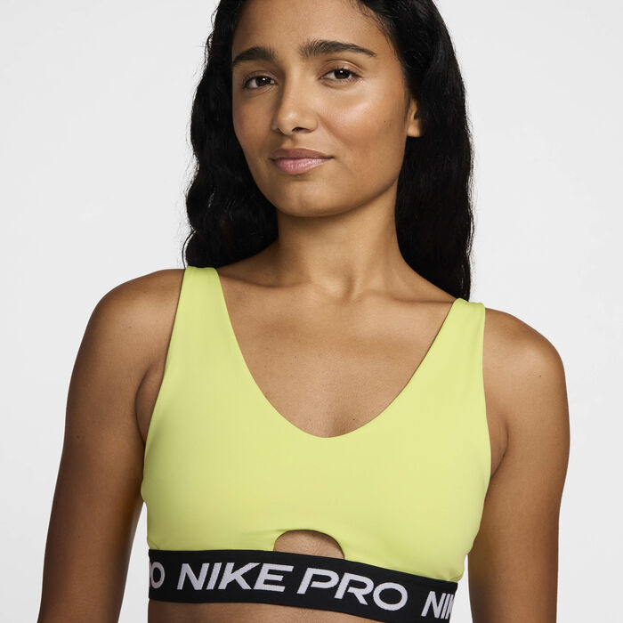 Nike Women's Pro Indy Plunge Medium-Support Padded Sports Bra yellow Nike Women's Pro Indy Plunge Medium-Support Padded Sports Bra yellow image number 2
