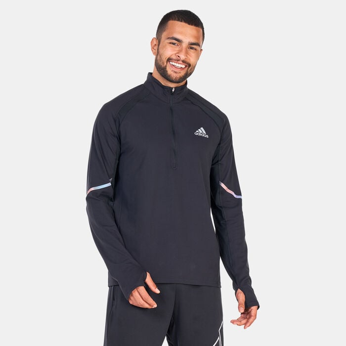adidas Men's Everydayrun Half-Zip Running Sweatshirt Black adidas Men's Everydayrun Half-Zip Running Sweatshirt Black image number 0