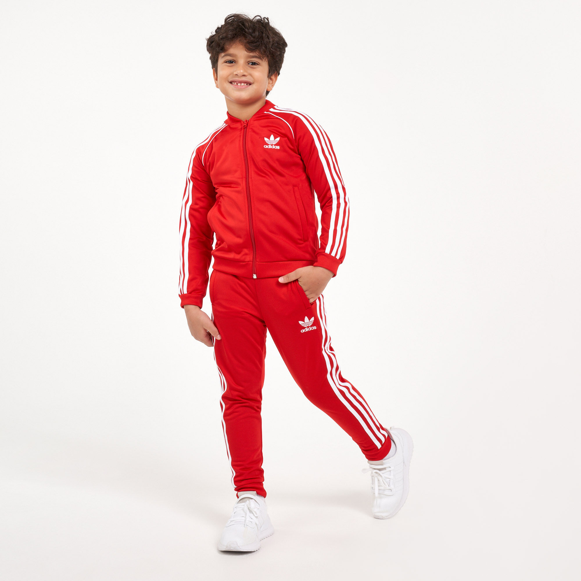 Kids red outlet adidas tracksuit