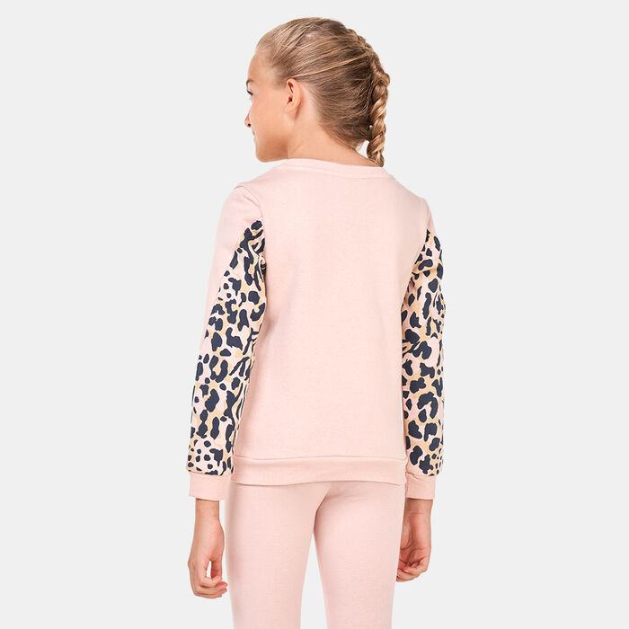 PUMA Kids' Alpha Crew Fleece Sweatshirt (Older Kids) Pink PUMA Kids' Alpha Crew Fleece Sweatshirt (Older Kids) Pink image number 1