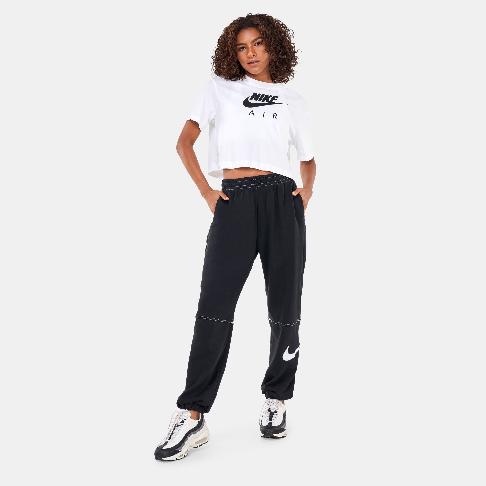 Women s Sportswear Swoosh High Rise Fleece Joggers Black Nike in KSA SSS