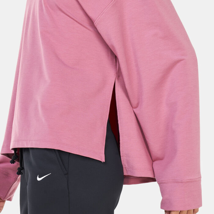 Nike Women's Yoga Dri-FIT Crew Sweatshirt Pink Nike Women's Yoga Dri-FIT Crew Sweatshirt Pink image number 3