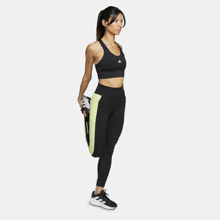 adidas Women's Run Pocket Medium Support Sports Bra Black image number 2