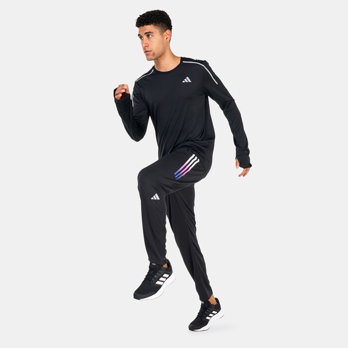 adidas Men's Run Icons 3-Stripes Pants Black adidas Men's Run Icons 3-Stripes Pants Black image number 2