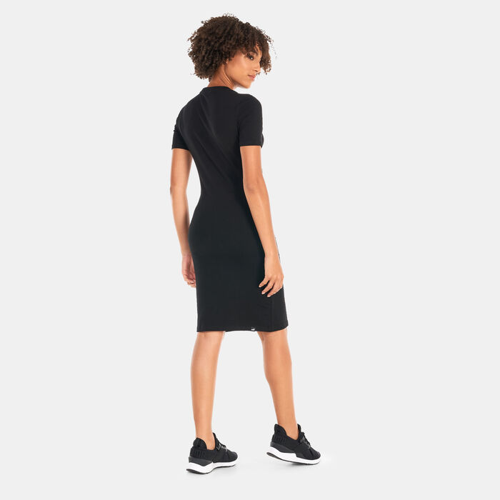 PUMA Women's Essentials Slim T-Shirt Dress Black image number 1