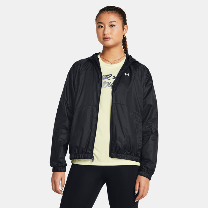Under Armour Women's Rival Windbreaker Jacket Black Under Armour Women's Rival Windbreaker Jacket Black image number 0
