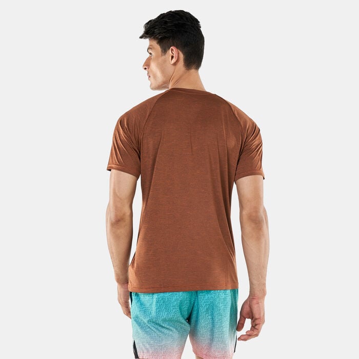 Nike Swim Men's Heather Rashguard Orange Nike Swim Men's Heather Rashguard Orange image number 1