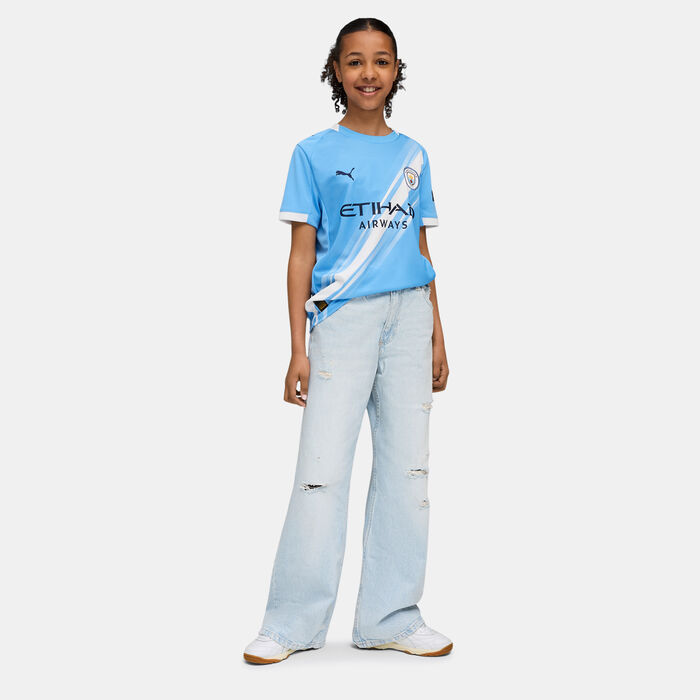 PUMA Kids' Manchester City 25/26 Home Replica Football Jersey Blue PUMA Kids' Manchester City 25/26 Home Replica Football Jersey Blue image number 4