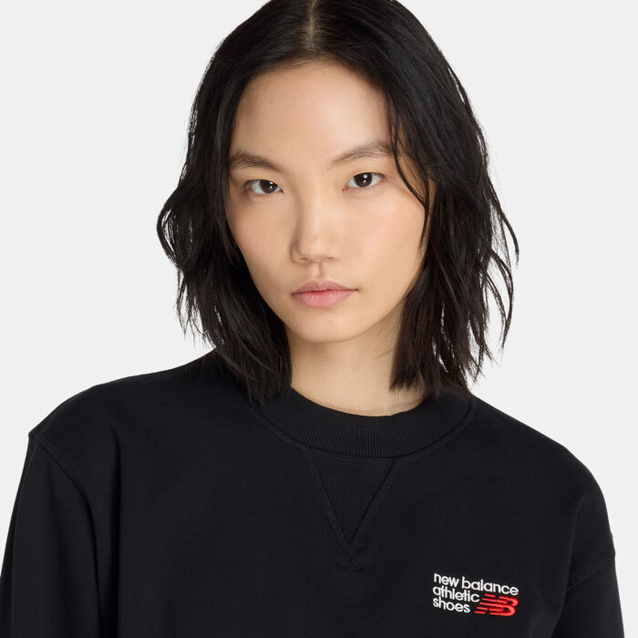 New Balance Women's Athletics Premium Logo Sweatshirt Black New Balance Women's Athletics Premium Logo Sweatshirt Black image number 3