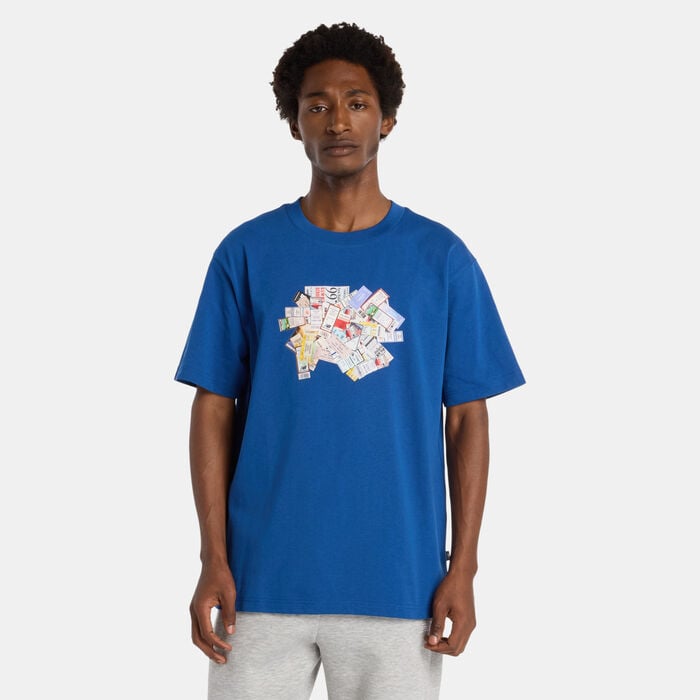 New Balance Men's Athletics Ticket T-Shirt Blue New Balance Men's Athletics Ticket T-Shirt Blue image number 0