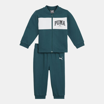 PUMA Kids' Minicats Squad Jacket and Joggers Set Green PUMA Kids' Minicats Squad Jacket and Joggers Set Green