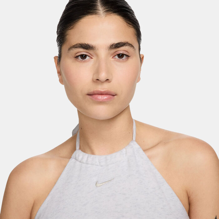Nike Women's Sportswear Chill Terry Halter Crop Top White Nike Women's Sportswear Chill Terry Halter Crop Top White image number 2