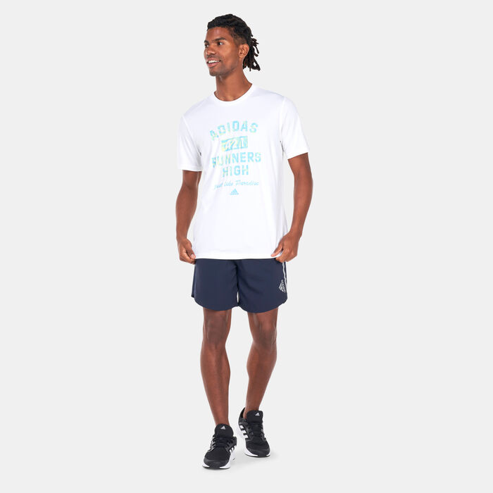 adidas Men's Slogan Running Graphic T-Shirt White image number 2