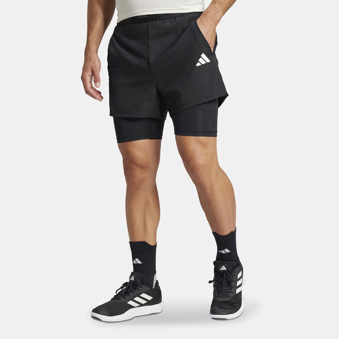 adidas Men's Gym+ 2-In-1 Training Shorts Black image number 0