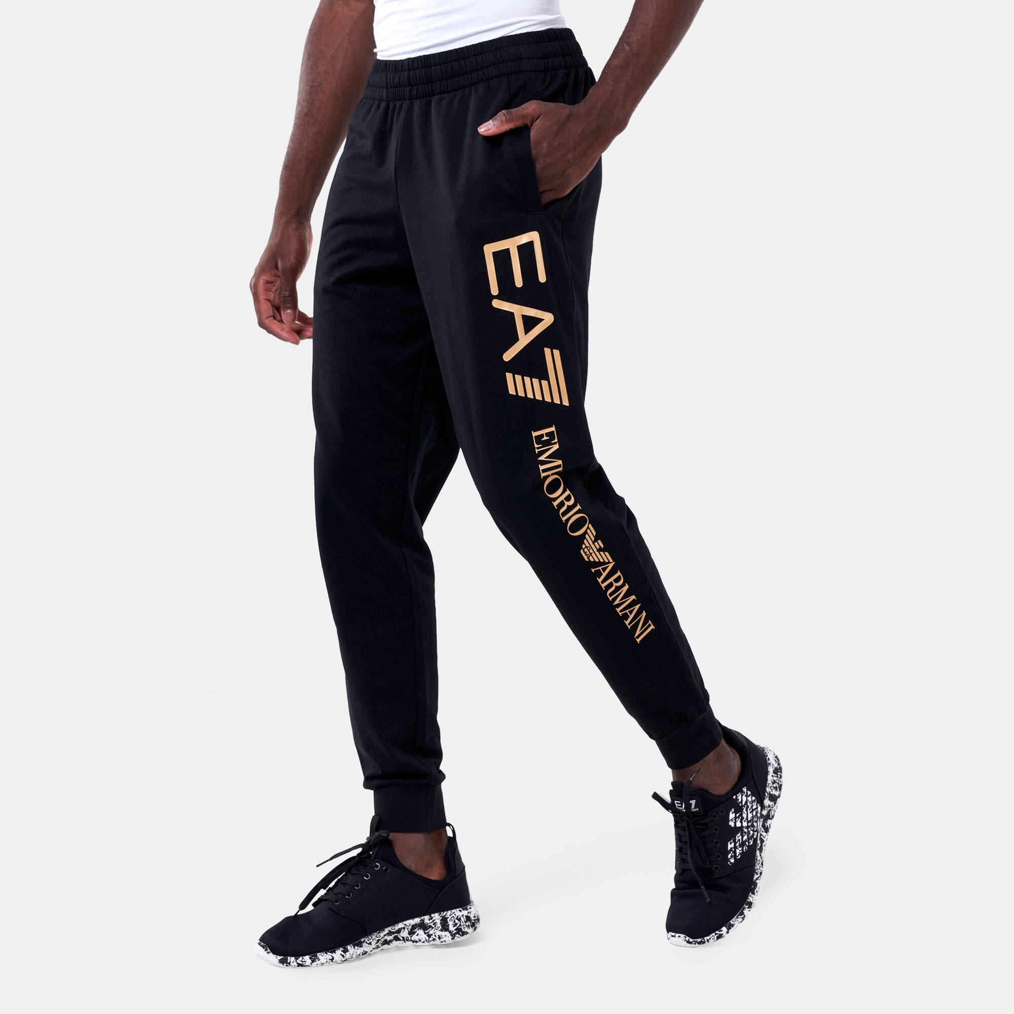 Men's black armani joggers new arrivals
