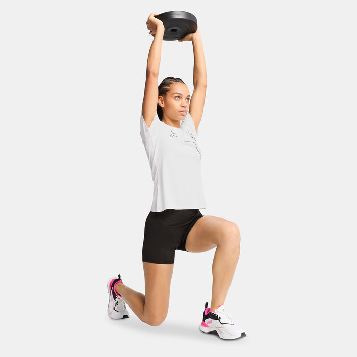 PUMA Women's Train All Day Logo Training T-Shirt White PUMA Women's Train All Day Logo Training T-Shirt White image number 2