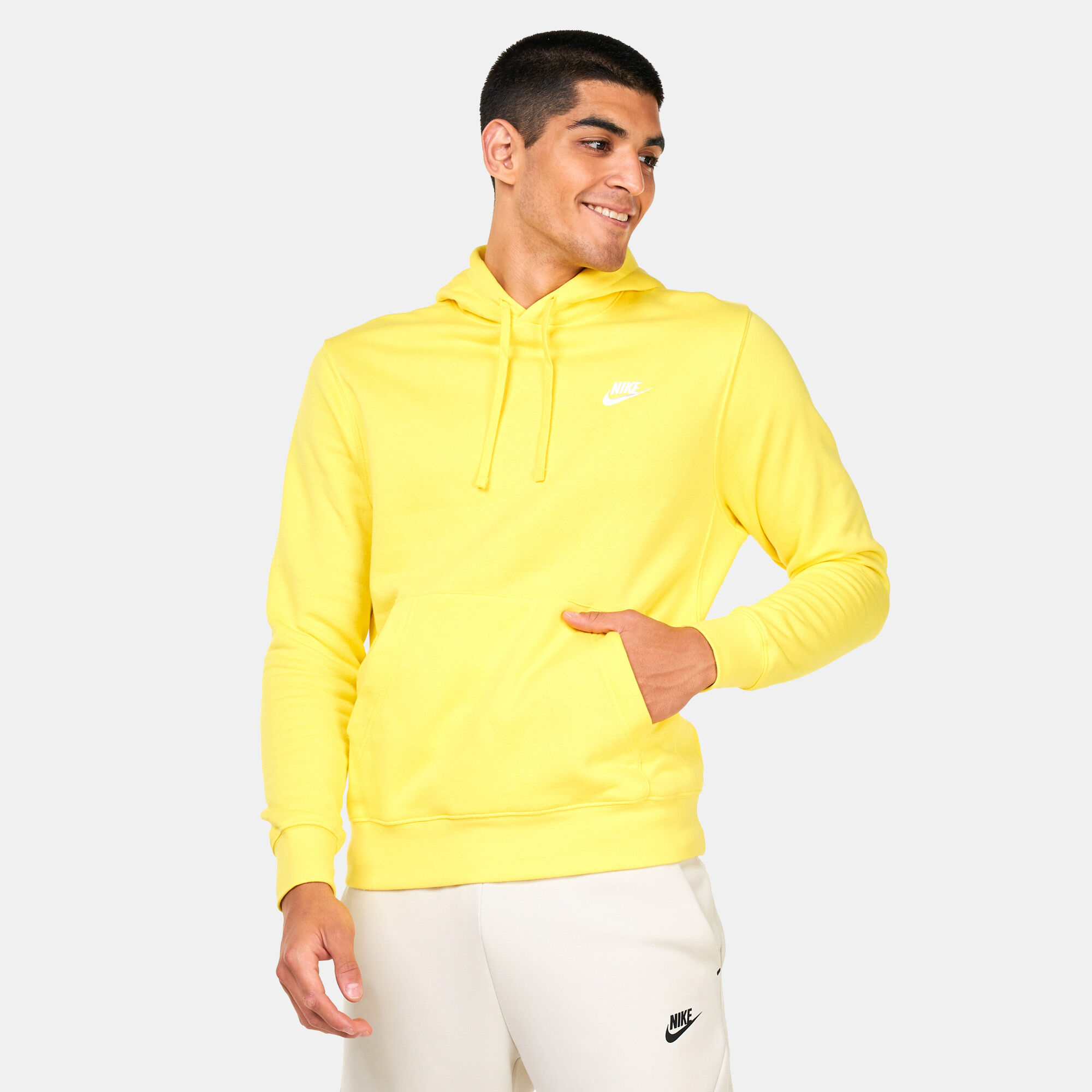nike club hoodie yellow
