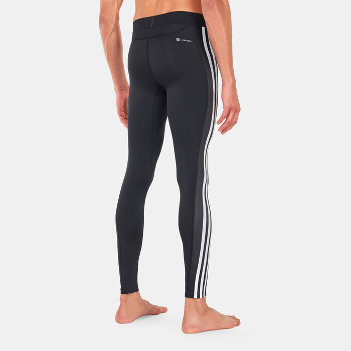 Shop adidas Men's Techfit 3-Stripes Training Long Tights Black Online ...