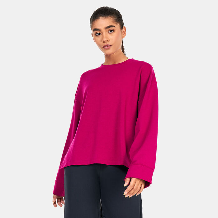 Nike Women's Yoga Dri-FIT Crew Sweatshirt Pink image number 0
