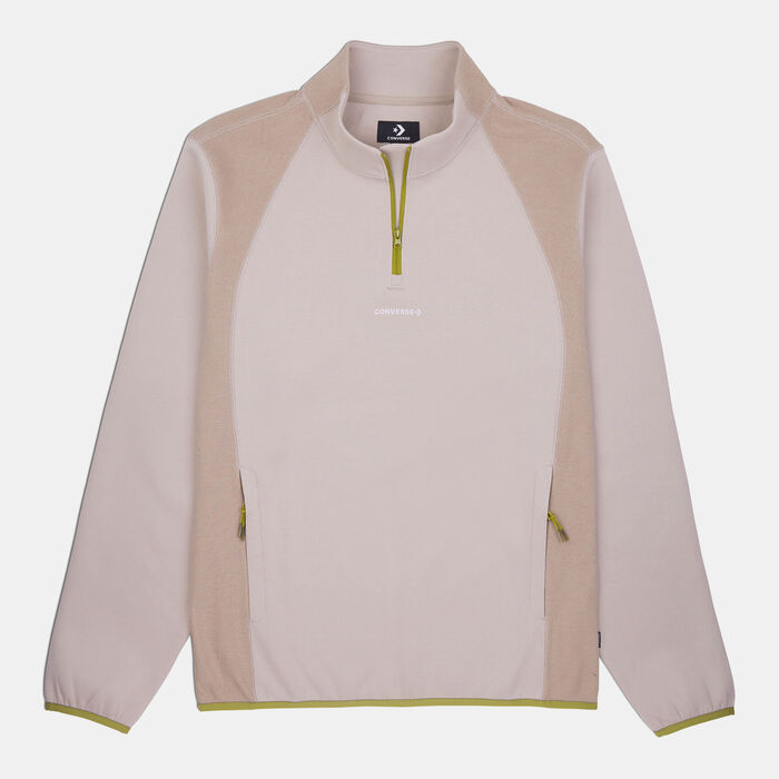 Converse Men's Knit Fleece 1/4-Zip Sweatshirt Brown Converse Men's Knit Fleece 1/4-Zip Sweatshirt Brown image number 0