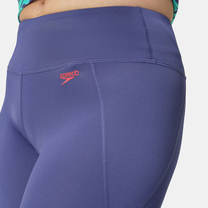 Speedo Women's Logo Swimming Leggings Purple Speedo Women's Logo Swimming Leggings Purple image number 4
