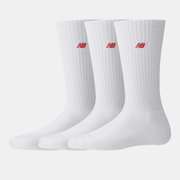 New Balance Patch Logo Crew Socks (3 Pairs) White image number 0