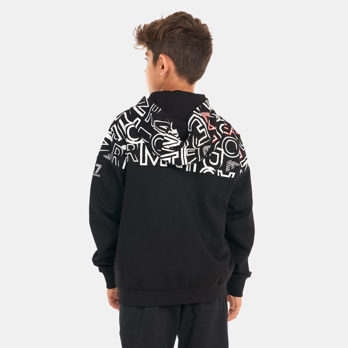 EA7 Emporio Armani Kids' Logo Series Full-Zip Hoodie Black EA7 Emporio Armani Kids' Logo Series Full-Zip Hoodie Black image number 1