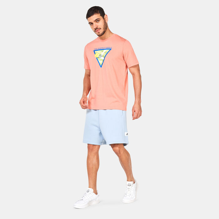 adidas Men's Lounge Fleece Shorts Blue adidas Men's Lounge Fleece Shorts Blue image number 2