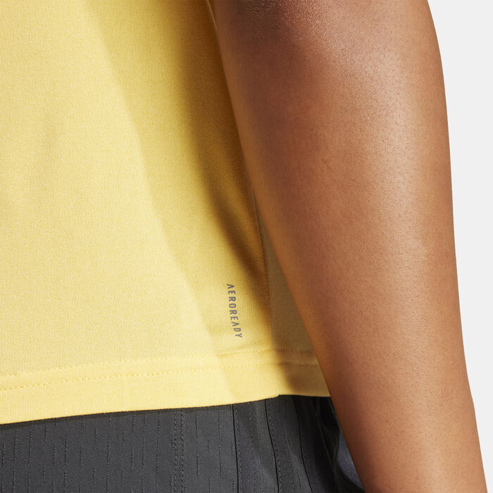 adidas Women's AEROREADY Train Essentials Training T-Shirt yellow adidas Women's AEROREADY Train Essentials Training T-Shirt yellow image number 4