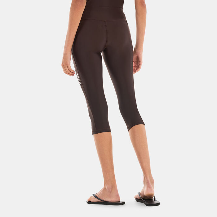 COEGA Women's Printed 3/4 Swim Leggings Brown COEGA Women's Printed 3/4 Swim Leggings Brown image number 1