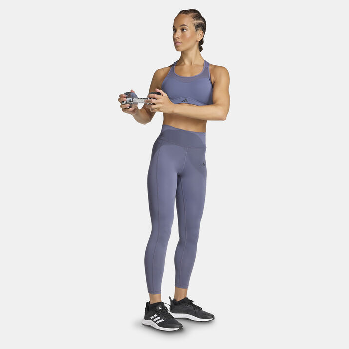 adidas Women's Optime Stash 7/8 Training Leggings Purple image number 2