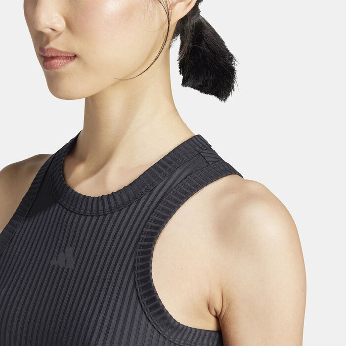 adidas Women's All Gym Seasonal 3-Stripes Training Tank Top Black image number 4