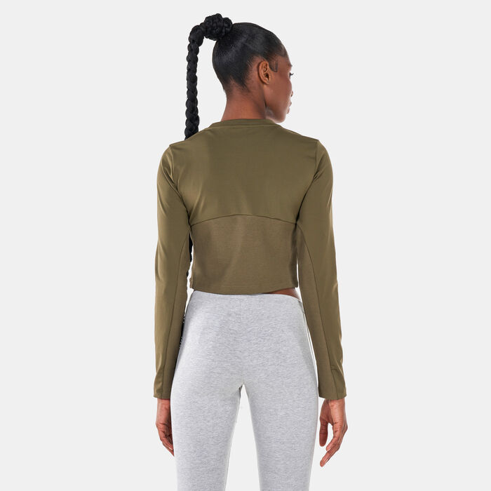 adidas Originals Women's Always Original Rib Long Sleeve T-Shirt Green image number 1