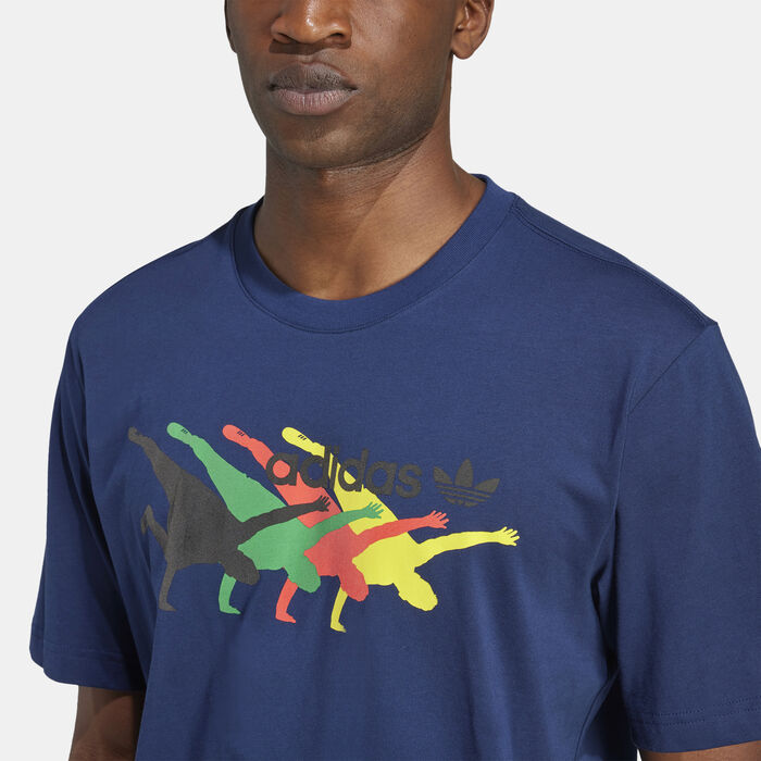 adidas Originals Men's Training Supply 4 Sport T-Shirt Blue image number 4