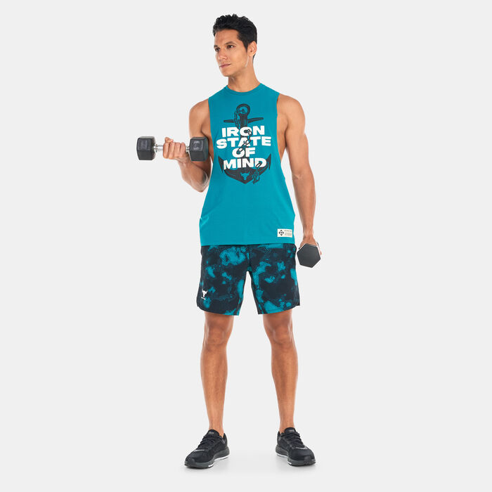 Under Armour Men's Project Rock Woven Printed Shorts Green Under Armour Men's Project Rock Woven Printed Shorts Green image number 2