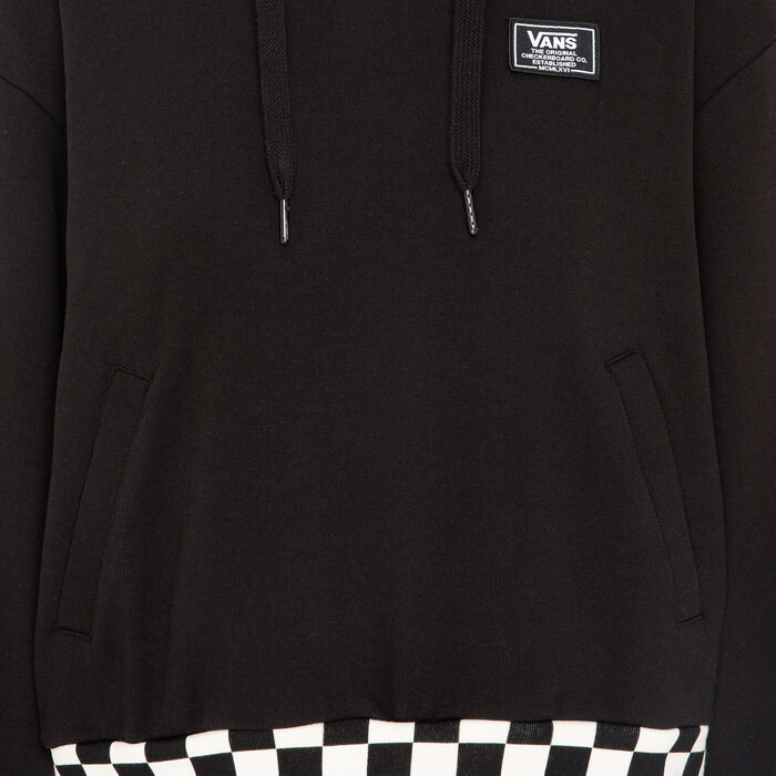 Vans Women's Boom Boom Check Crop II Hoodie Black image number 2