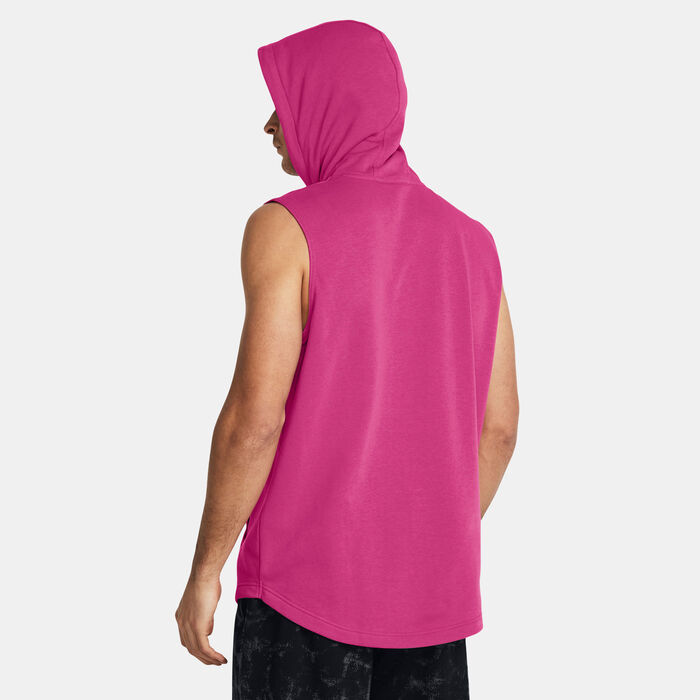 Under Armour Men's Project Rock Payoff Sleeveless Training Hoodie Pink Under Armour Men's Project Rock Payoff Sleeveless Training Hoodie Pink image number 1