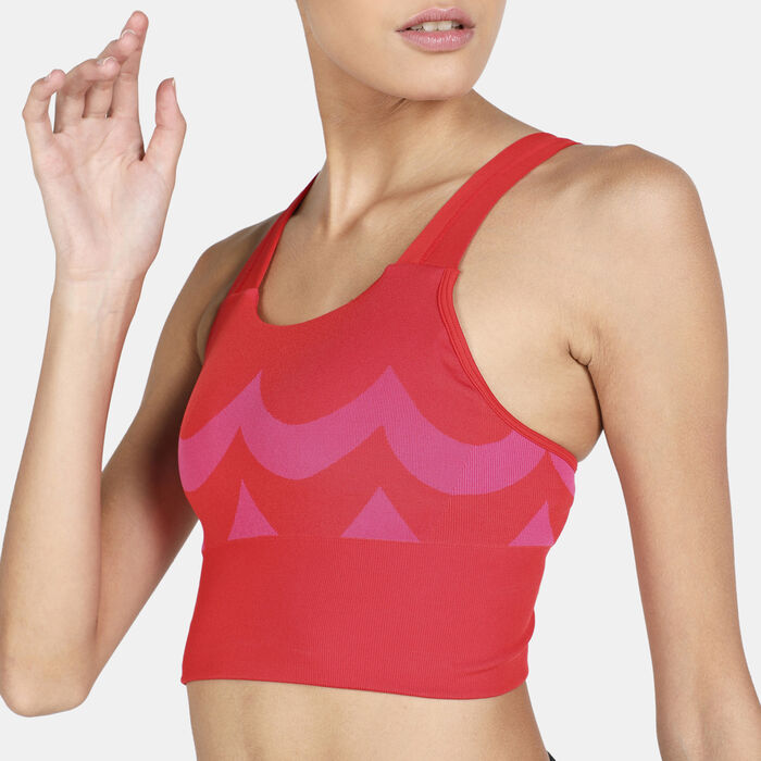Adidas Marimekko Womens Red All Me Sportsbra Running Athletic