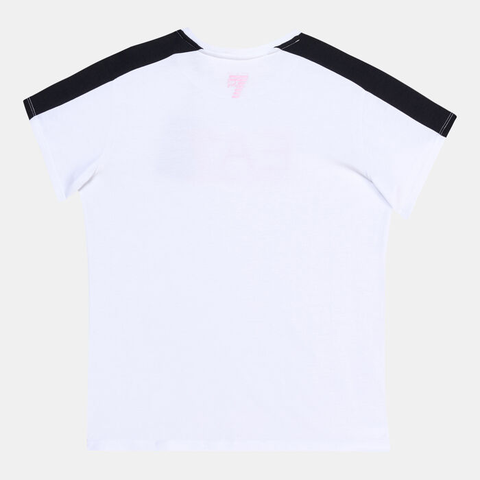 EA7 Emporio Armani Kids' Colourblock Logo T-Shirt White EA7 Emporio Armani Kids' Colourblock Logo T-Shirt White image number 1